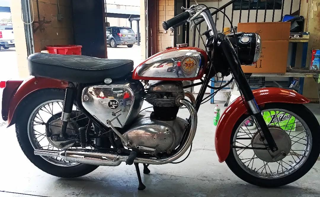 BSA Motorcycle after restoration - pristine condition